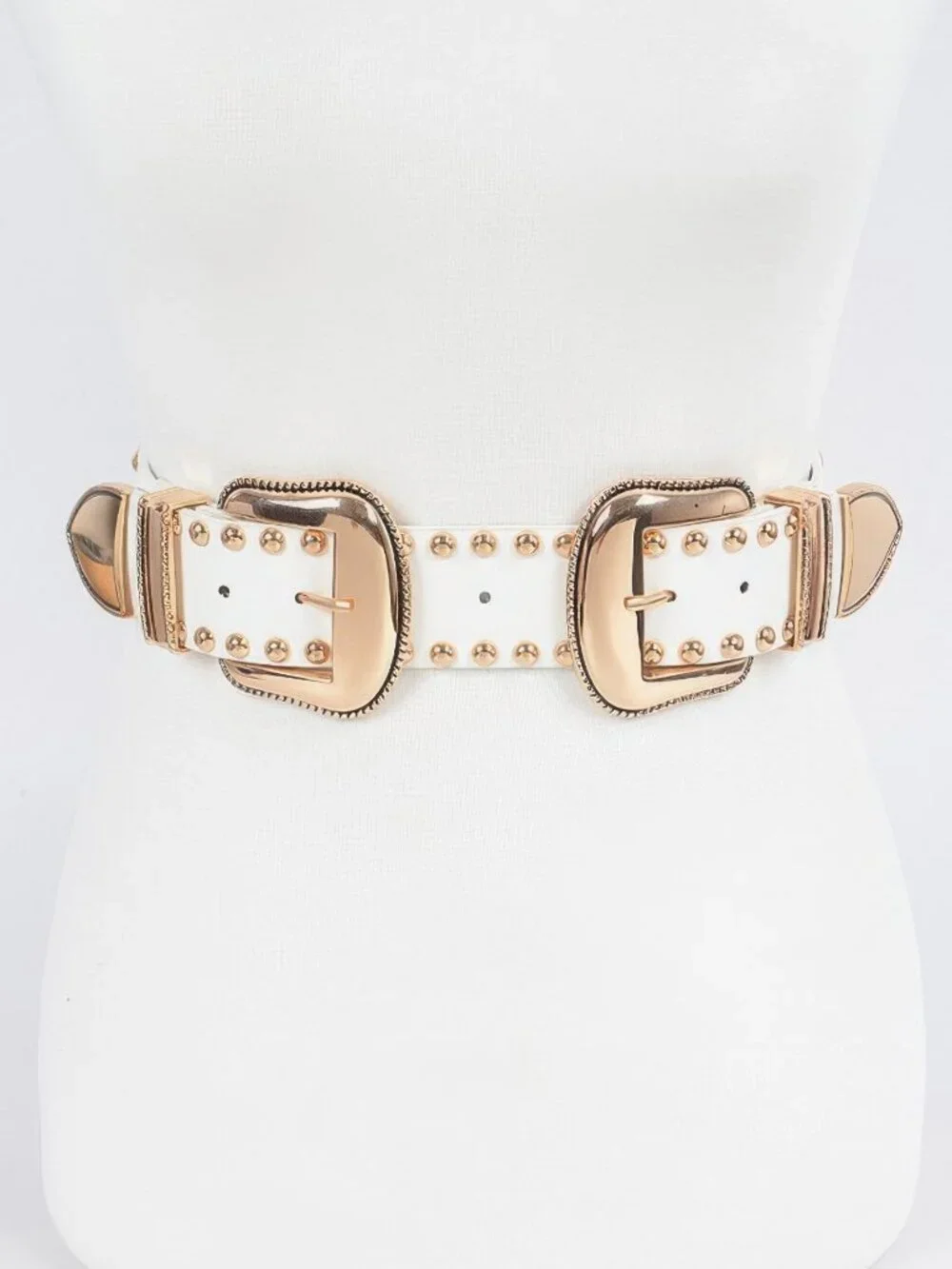 Studded Double Buckle Belt